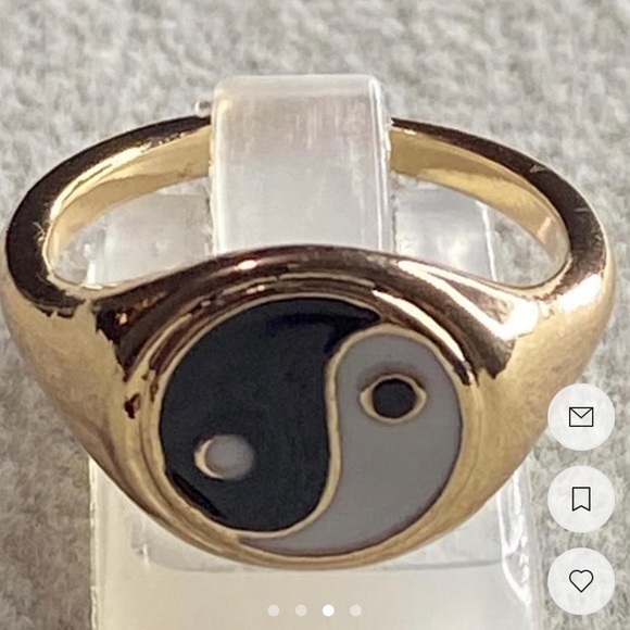 Y2K Yin & Yang gold ring - Picture 3 of 4
